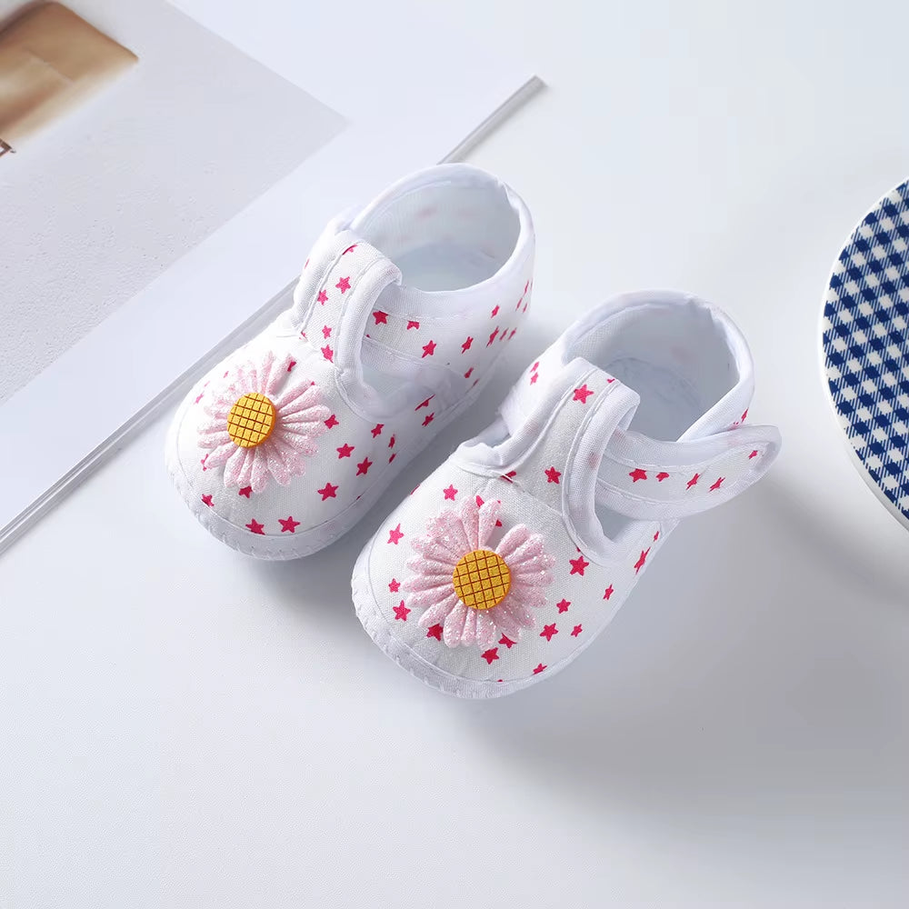 Baby Girl Shoes First Walkers Lace Floral Newborn Baby Shoes Princess Infant Toddler Baby Shoes for Boys Flats Soft Prewalkers