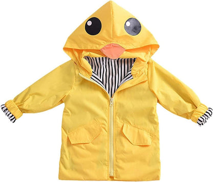 Toddler Baby Boy Girl Duck Rain Jacket Cute Cartoon Animal Raincoat Hoodie Kids Coat Fall Winter School Outfit