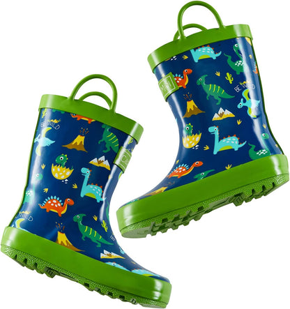 Toddler Rain Boots for Kids Unisex Kids Rain Boots for Boys and Girls, Handmade Natural Rubber Rain Boots for Children Botas Para Niños